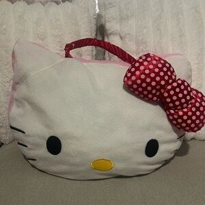 Hello Kitty Face Pillow with Red Polka Dot Bow